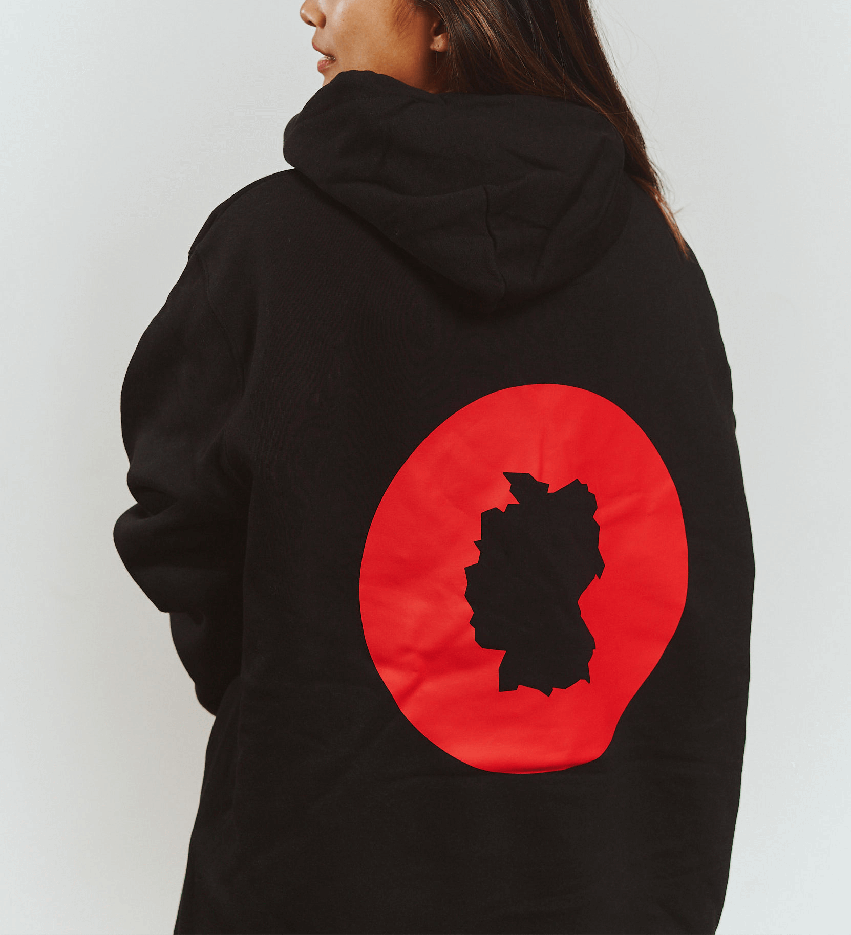 Hoodie black cotton with logo 3 purezento for me website www.purezentoforme.com