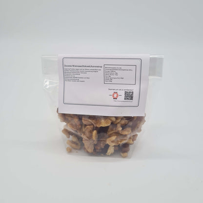 happy nuts caramelized walnuts in blister product packaging back purezento for me website www.purezentoforme.com